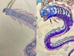 Keren! Ketika Sang Ayah Gambar Ulang Coretan Anaknya