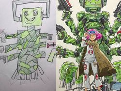 Keren! Ketika Sang Ayah Gambar Ulang Coretan Anaknya