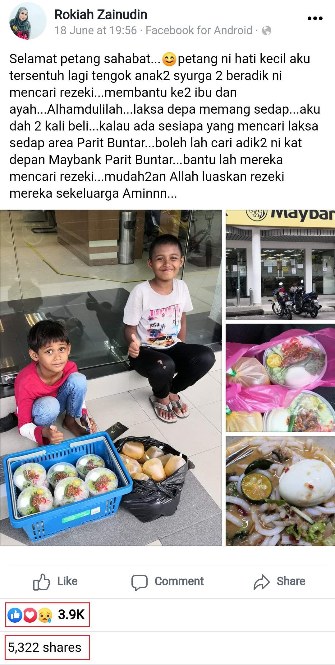 Dua Bocah Ini Giat Jualan Laksa