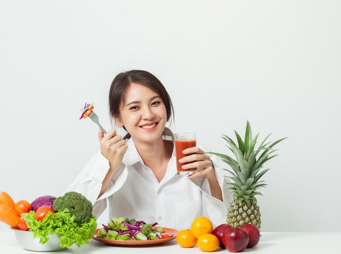 ilustrasi makan buan dan sayuran ilustrasi makan buan dan sayuran