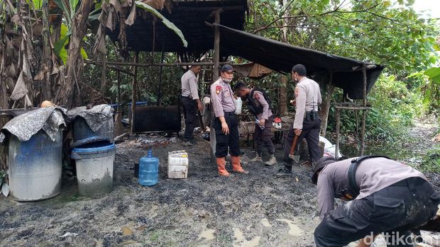 Polres Mimika temukan lima pabrik pembuatan miras jenis sopi di dalam hutan (Saiman/detikcom)
