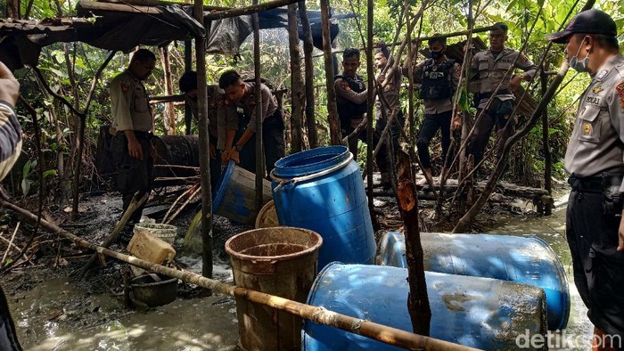 Polres Mimika temukan lima pabrik pembuatan miras jenis sopi di dalam hutan (Saiman/detikcom)