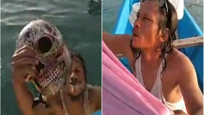 Warga sukabumi parodi di titik kapal karam