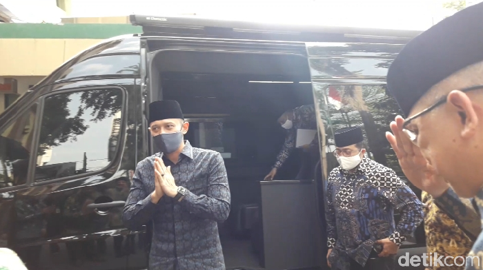 AHY tiba di Kantor PBNU Jakarta.