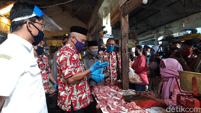 Gugus Tugas bersama Forkompimda Boyolali memantau kondisi pasar tradisional, Kamis (25/6/2020).