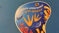 Jangan lupa untuk tetap jaga jarak antar pengunjung ya. Ikuti tanda yang ada (dok Jakarta Aquarium)