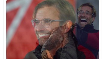 Para fans Liverpool langsung gembira begitu ada yang menyebut-nyebut soal titel Liga Inggris karena mereka sudah begitu dekat. Foto: Twitter