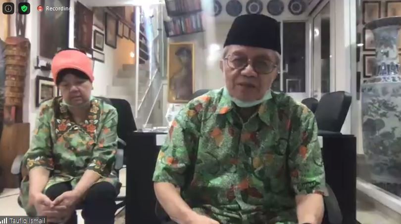 Tangkapan layar Zoom Tasyakuran 85 Tahun Taufiq Ismail
