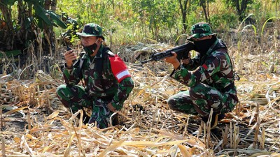TNI AU Latihan Pertahanan Pangkalan di Detasemen Raci