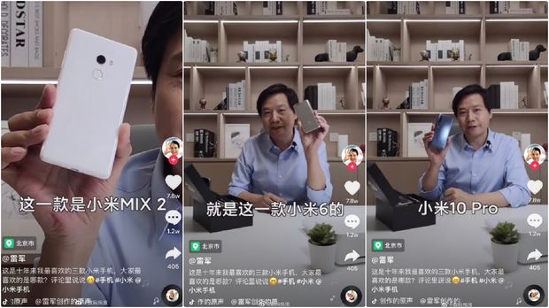 CEO Xiaomi Lei Jun memamerkan 3 HP terbaik favoritnya
