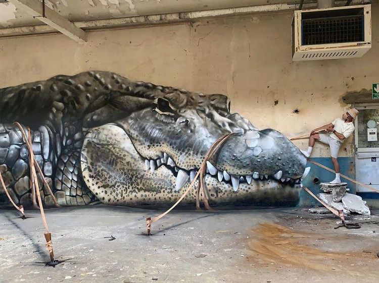 Ketika Bangunan Terbengkalai Disulap Dengan Seni Grafiti  3D