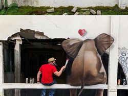 Ketika Bangunan Terbengkalai Disulap Dengan Seni Grafiti  3D