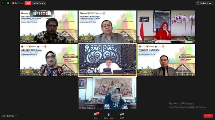 Webinar Nasional ‘Strategi Pemulihan Ekonomi dalam Era Tatanan Baru Pascapandemi COVID-19: Perspektif Ekonomi dan Sosial’