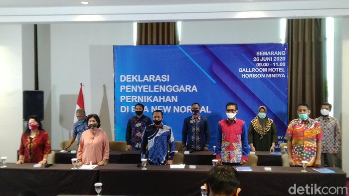 Gabungan Penyelenggara Pernikahan Semarang (GPPS) mendeklarasikan penyelenggaraan pernikahan di era new normal, Jumat (26/6/2020).