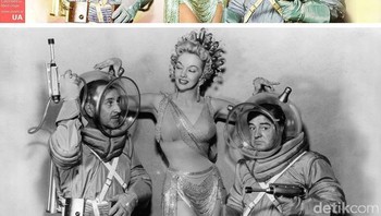 Abott dan Costello dalam film menjadi dua astronaut yang pura puranya akan ke Mars tahun 1953. (Foto: Brightside)