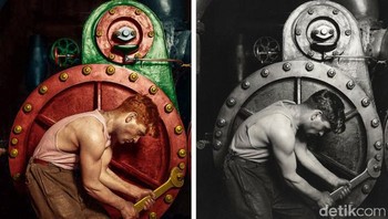 Potret pekerja mekanik karya fotografer Lewis Hine tahun 1920. (Foto: Brightside)