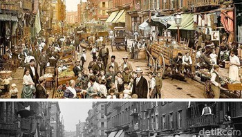 Kota New York, Mulberry Street, pada tahun 1900. (Foto: Brightside)