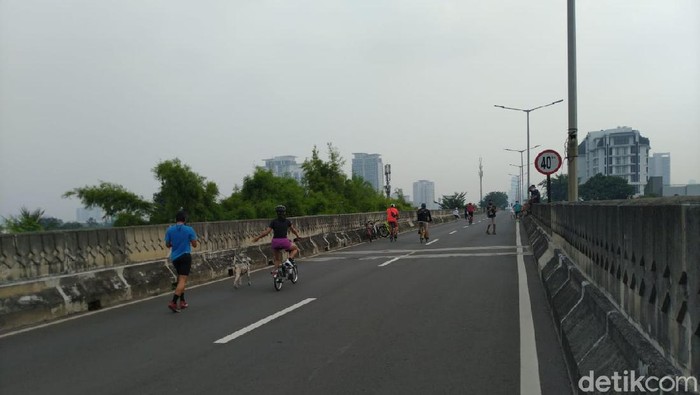 Pengunjung yang membawa hewan di JLNT Antasari (Sachril Agustin Berutu/detikcom)
