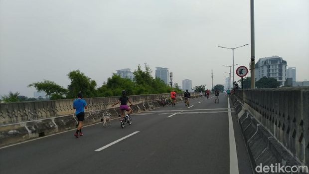 Pengunjung yang membawa hewan di JLNT Antasari (Sachril Agustin Berutu/detikcom)