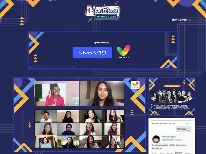 Suasana dYouthizen Virtual Class Jilid 3 Hari Pertama
