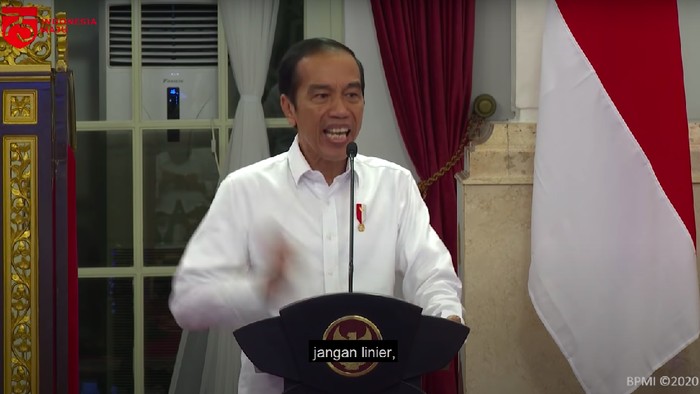 Gestur dan ekspresi Presiden Jokowi (Tangkapan layar video Setpres RI/YouTube)