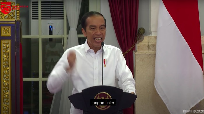 Gestur dan ekspresi Presiden Jokowi (Tangkapan layar video Setpres RI/YouTube)