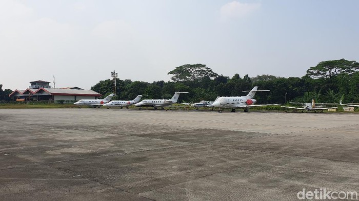 Apron pesawat pribadi di Bandara Halim Perdanakusuma