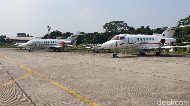 Apron pesawat pribadi di Bandara Halim Perdanakusuma