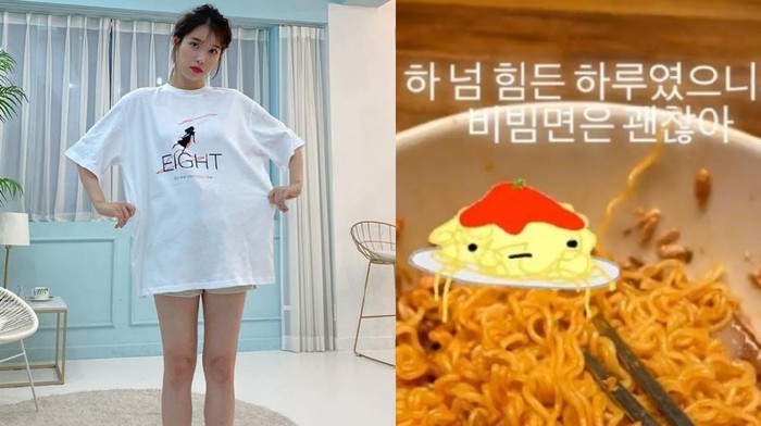 iu IU Bikin Penggemar Khawatir Unggah Foto Ramyeon