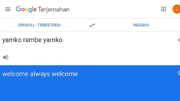 Tangkapan layar Google translate soal deteksi bahasa Yamko Rambe Yamko
