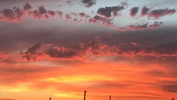 Jerapah logam yang terlihat menikmati matahari terbenam. (Foto: Brightside)