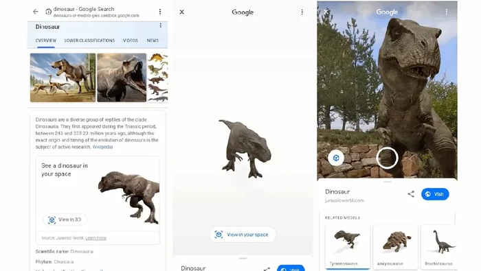 Google AR Dinosaurus