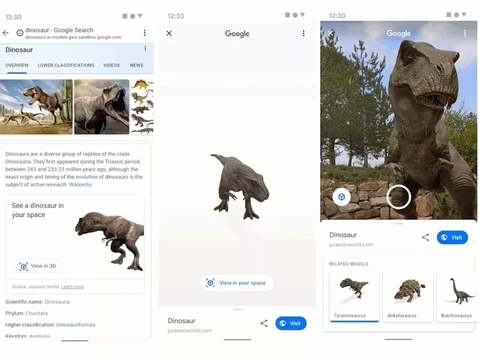 Google AR Dinosaurus