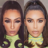 Tak hanya makeup, Jennifer (foto kiri) juga kerap meniru penampilan rambut hingga baju dari idolanya itu.  Foto: Instagram @jennifer.janelle