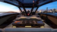Tak hanya mesinnya yang identik dengan supercar Lamborghini, seluruh bodi Lamborghini 63 Tecnomar juga disusun dari bahan yang sama, yakni serat karbon. Tak heran bobotnya cukup ringan, hanya 24 ton saja dengan ukuran panjang 19,2 meter. (Foto: Lamborghini)