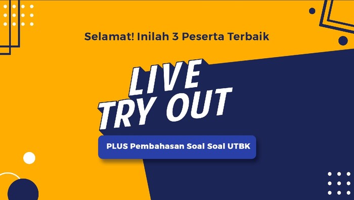 Live Try Out detikcom, 3 peserta terbaik. (detikcom)