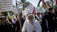 Seperti diketahui, rencana aneksasi yang akan dilakukan Israel terhadap Tepi Barat menimbulkan kontroversi dan penolakan dari warga Palestina. AP Photo/Khalil Hamra.