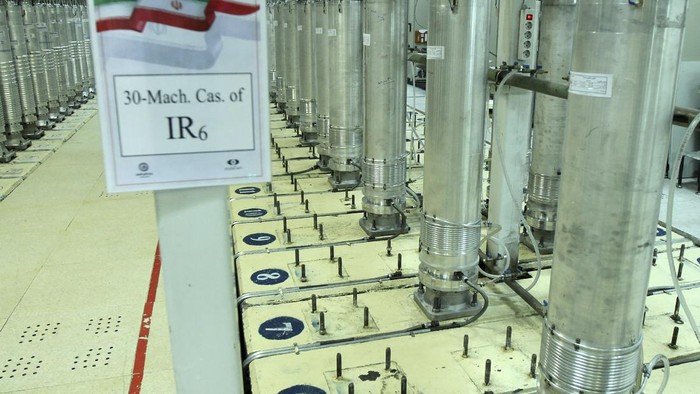 This photo released Nov. 5, 2019, by the Atomic Energy Organization of Iran, shows centrifuge machines in the Natanz uranium enrichment facility in central Iran. Behrouz Kamalvandi, a spokesman in a report published Thursday, July 2, 2020 by the state-run IRNA news agency, said an “incident” has damaged an under-construction building near Iran’s Natanz nuclear site, but there was no damage to its centrifuge facility. Kamalvandi said authorities were investigating what happened.   (Atomic Energy Organization of Iran via AP, File)