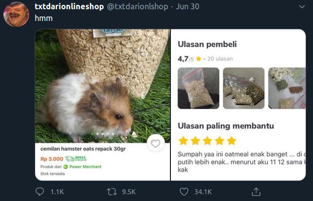 Makanan Hamster Dimakan Manusia