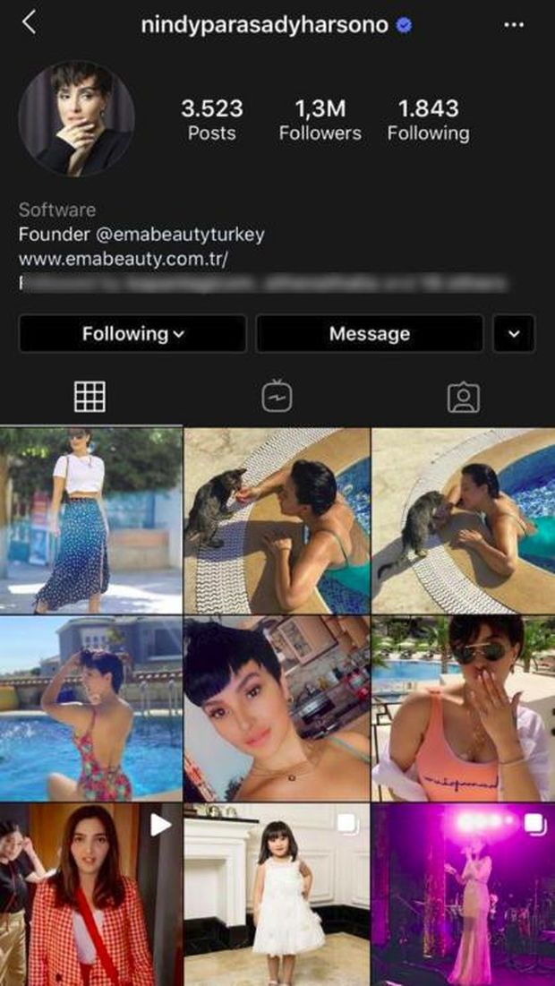 Ketika akun Instagram Nindy diretas