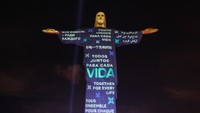 Begini penampakan patung Yesus di Rio yang merefleksikan cahaya sebagai pesan solidaritas.