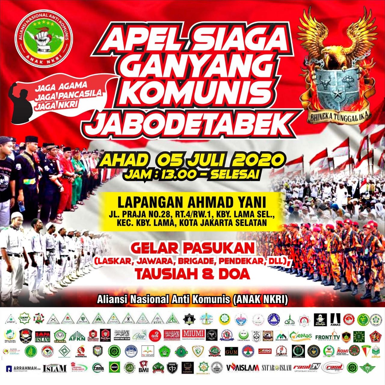 Apel Siaga Ganyang Komunis, Minggu (5/7/2020).