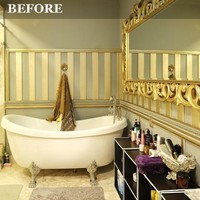 Tasya Farasya pun membagi transformasi kamar mandinya. Sebelumnya kamar mandi wanita lulusan Kedokteran Gigi itu sudah bagus dan mewah dengan sentuhan warna emas.Foto: Instagram @tasyafarasya