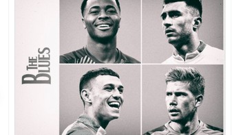 Akun Manchester City memuji keempat pemain yang mencetak gol ke gawang Liverpool. Foto: Twitter