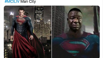 Liverpool seolah Superman yang sedang memble. Foto: Twitter