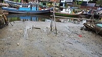 Nelayan menambatkan perahu motornya untuk melakukan bongkar muat di Pelabuhan Perikanan Nusantara (PPN) Karangantu, Serang, Banten, Jumat (3/7/2020).