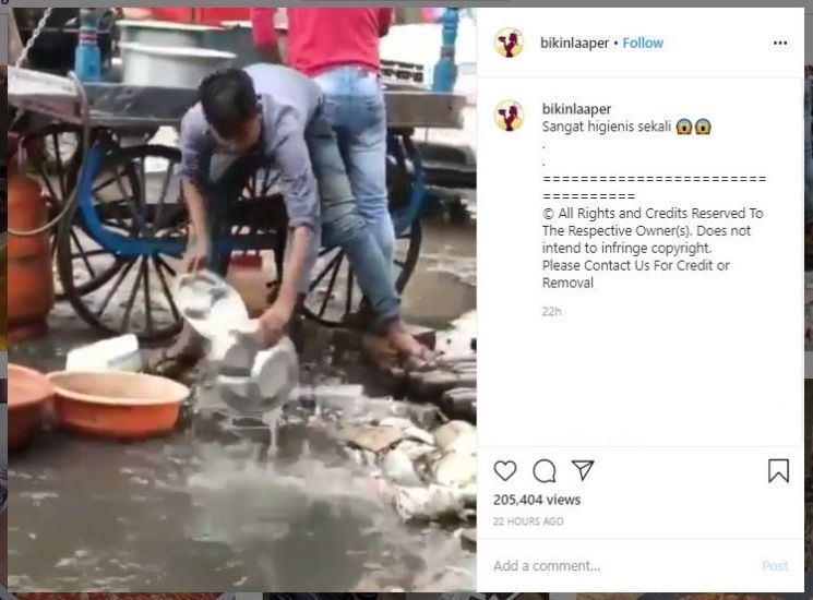 Penjual makanan jorok yang viral di media sosial