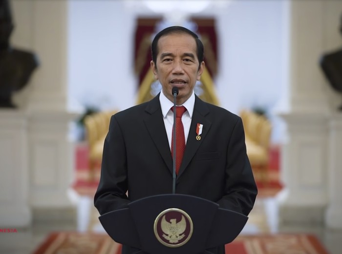 Presiden Joko Widodo memberi sambutan di sidang Terbuka ITB, Jumat (3/7/2020).