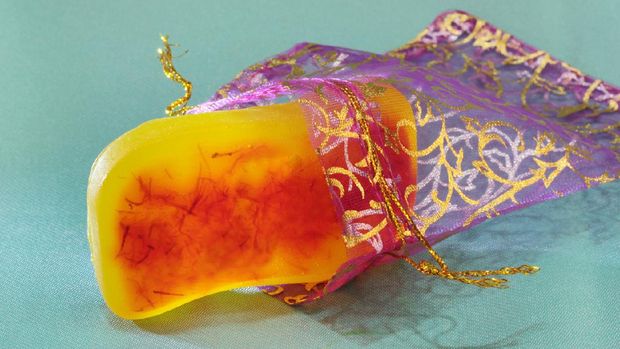 organic and handmade saffron soap