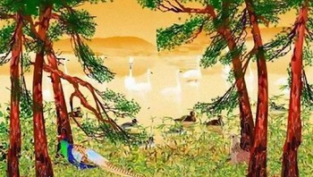 Ia membuat gambar landscape dengan pemandangan kota Tokyo di komputernya. (Foto: Tatsuo Horiuchi)